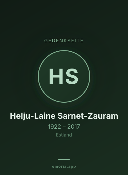 Gedenkportrait von Helju-Laine Sarnet-Zauram