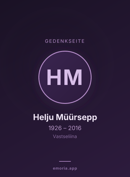 Gedenkportrait von Helju Müürsepp