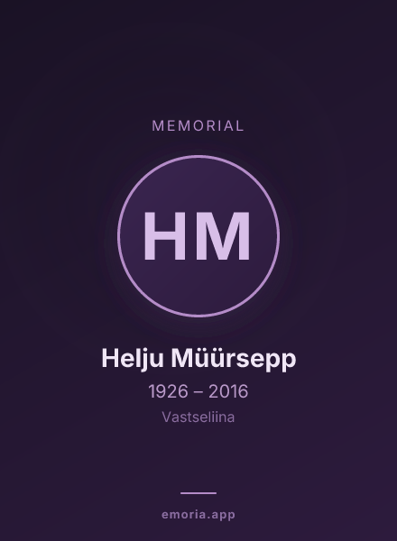 Memorial portrait of Helju Müürsepp