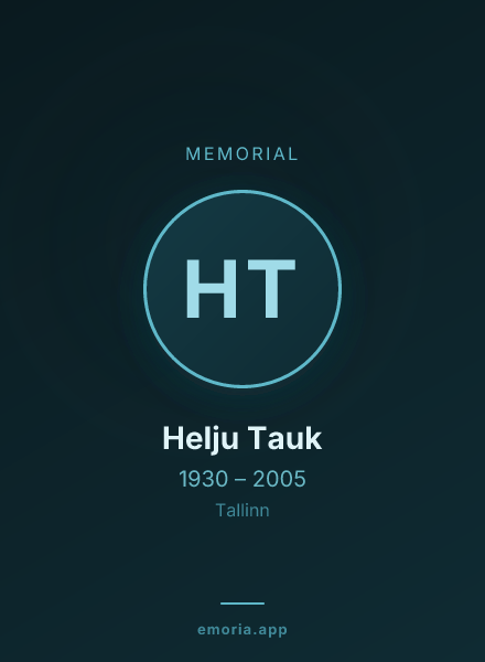 Memorial portrait of Helju Tauk