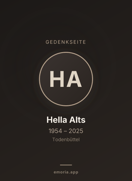 Gedenkportrait von Hella Alts