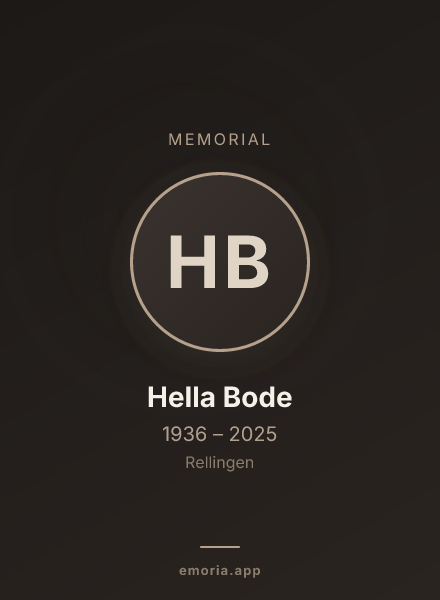 Memorial portrait of Hella Bode