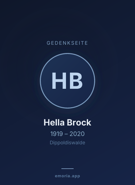 Gedenkportrait von Hella Brock