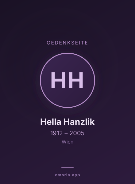 Gedenkportrait von Hella Hanzlik