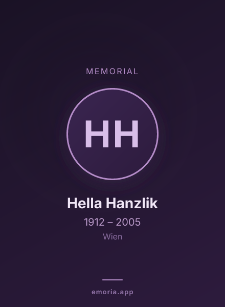 Memorial portrait of Hella Hanzlik