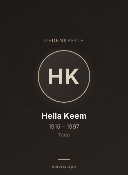 Gedenkportrait von Hella Keem