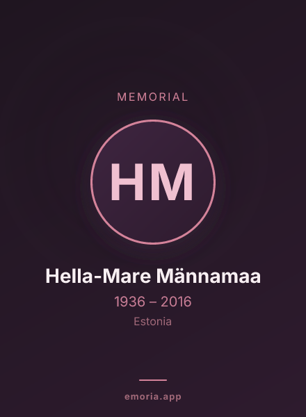 Memorial portrait of Hella-Mare Männamaa