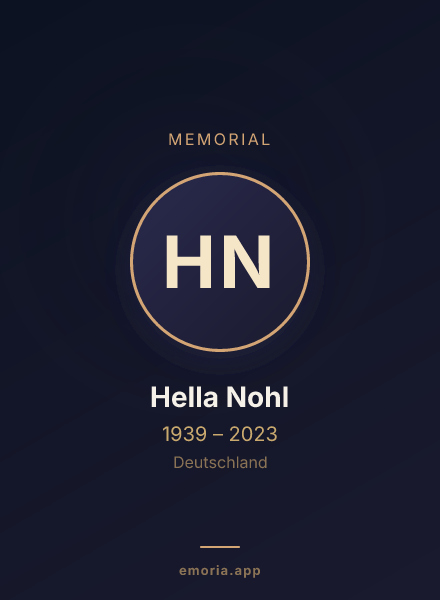 Memorial portrait of Hella Nohl
