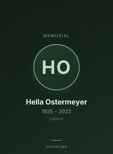 Memorial portrait of Hella Ostermeyer