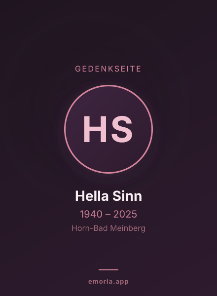 Gedenkportrait von Hella Sinn
