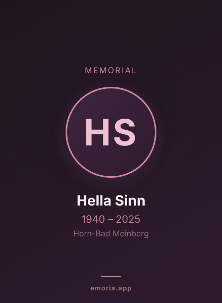 Memorial portrait of Hella Sinn