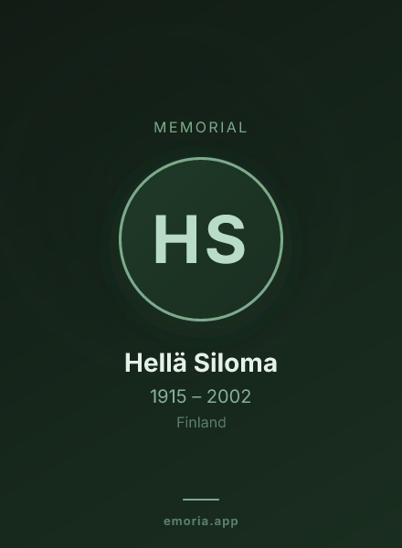 Memorial portrait of Hellä Siloma