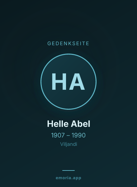 Gedenkportrait von Helle Abel