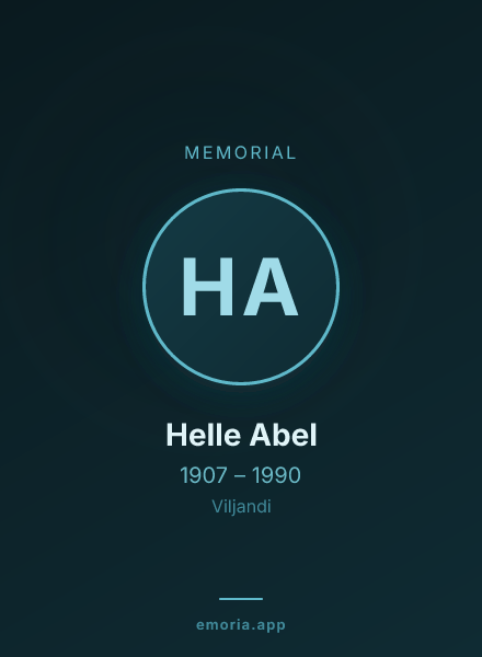 Memorial portrait of Helle Abel