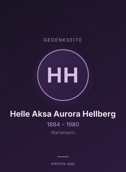 Gedenkportrait von Helle Aksa Aurora Hellberg