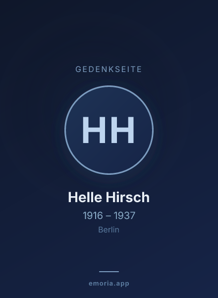 Gedenkportrait von Helle Hirsch