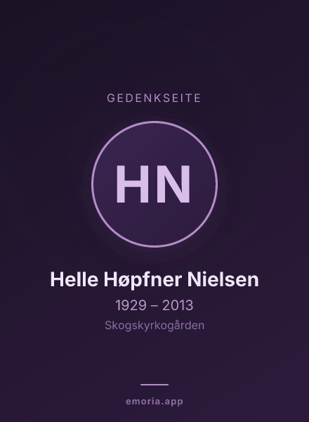 Gedenkportrait von Helle Høpfner Nielsen