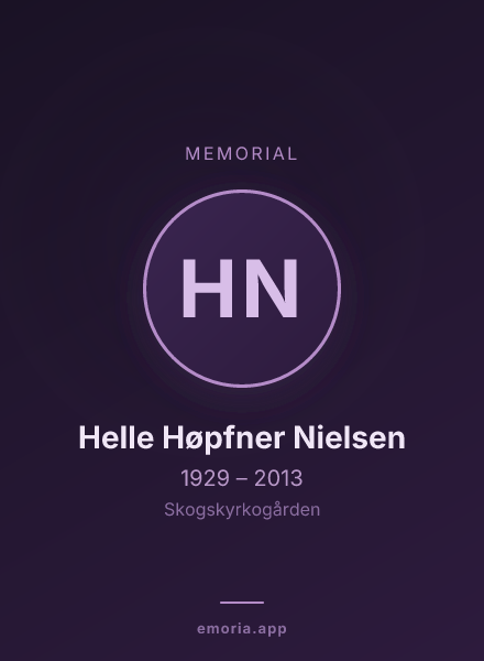Memorial portrait of Helle Høpfner Nielsen