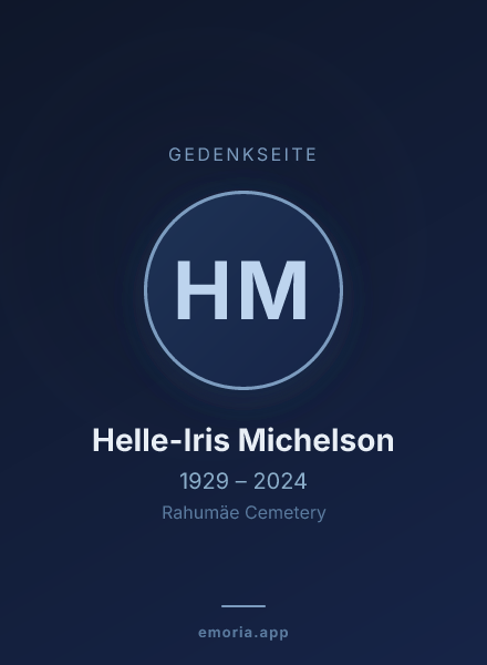 Gedenkportrait von Helle-Iris Michelson