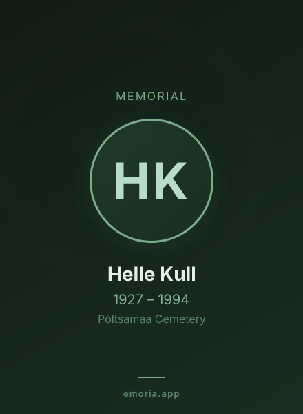 Memorial portrait of Helle Kull