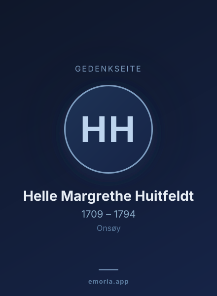 Gedenkportrait von Helle Margrethe Huitfeldt