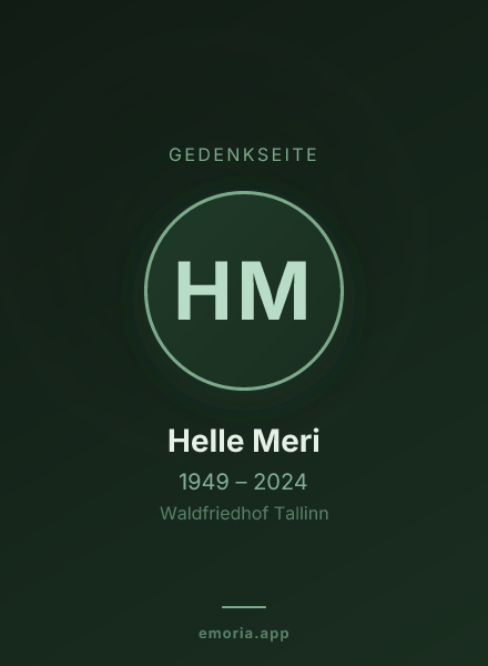 Gedenkportrait von Helle Meri