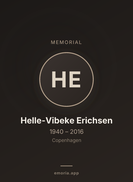 Memorial portrait of Helle-Vibeke Erichsen