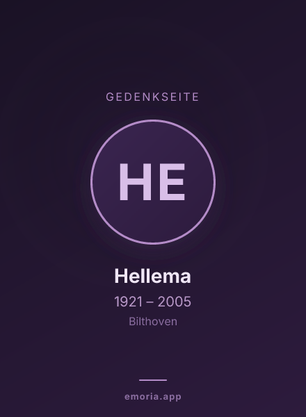 Gedenkportrait von Hellema
