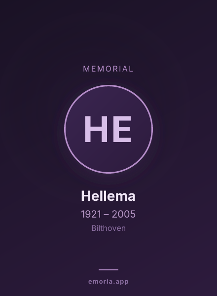 Memorial portrait of Hellema