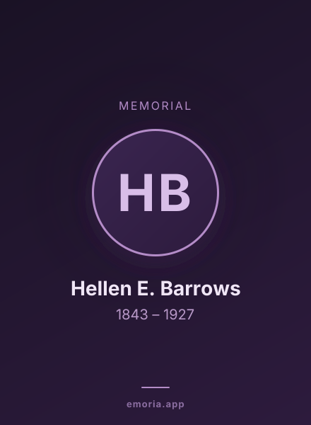 Memorial portrait of Hellen E. Barrows