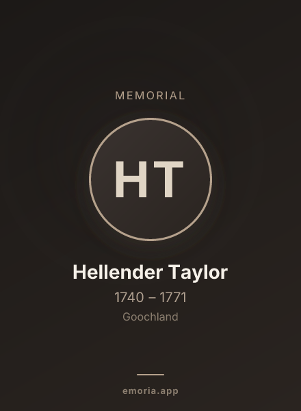 Memorial portrait of Hellender Taylor
