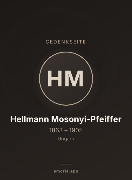 Gedenkportrait von Hellmann Mosonyi-Pfeiffer