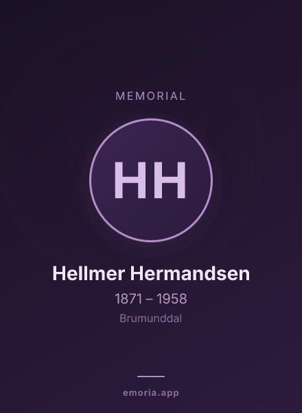 Memorial portrait of Hellmer Hermandsen