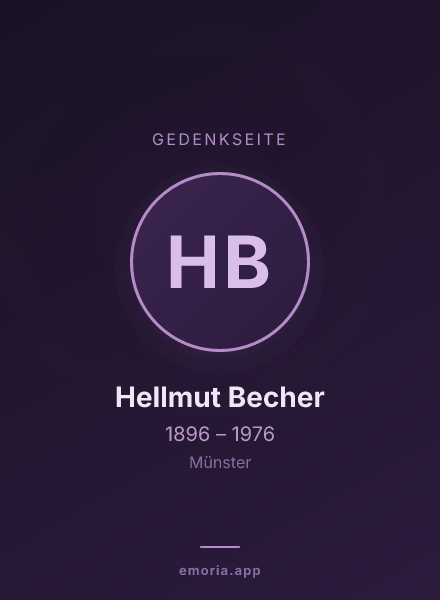 Gedenkportrait von Hellmut Becher