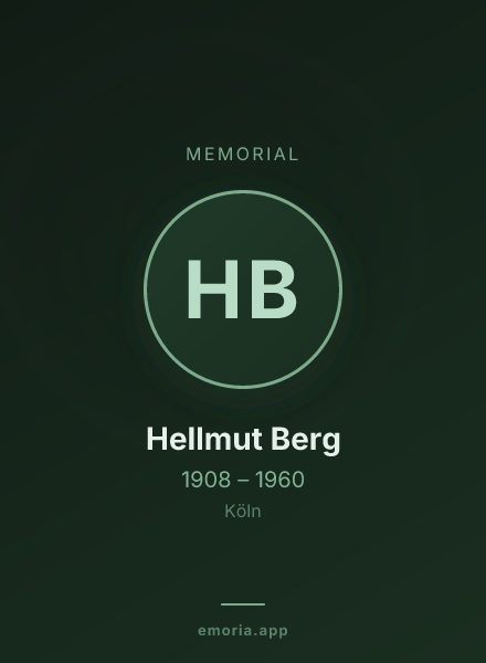 Memorial portrait of Hellmut Berg