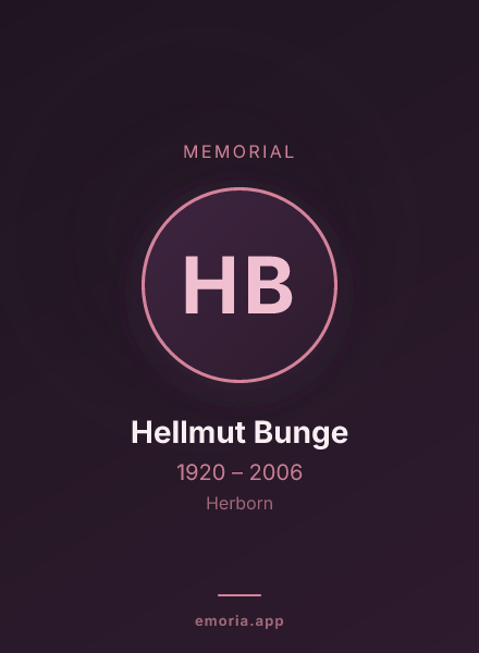 Memorial portrait of Hellmut Bunge