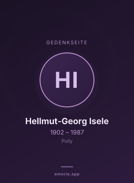 Gedenkportrait von Hellmut-Georg Isele