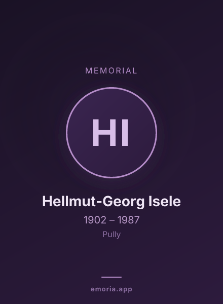 Memorial portrait of Hellmut-Georg Isele