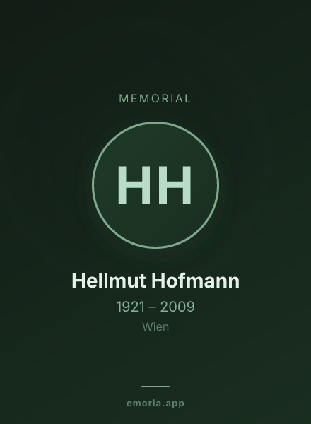 Memorial portrait of Hellmut Hofmann