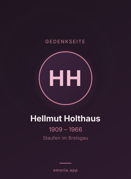 Gedenkportrait von Hellmut Holthaus
