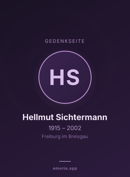 Gedenkportrait von Hellmut Sichtermann