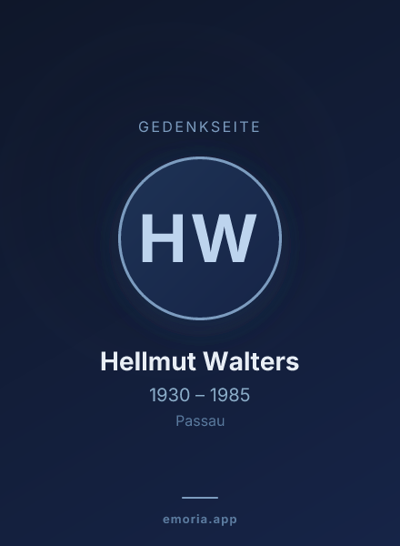 Gedenkportrait von Hellmut Walters