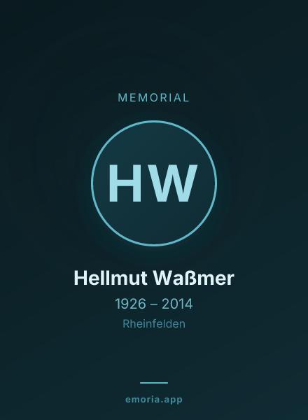 Memorial portrait of Hellmut Waßmer