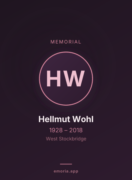 Memorial portrait of Hellmut Wohl