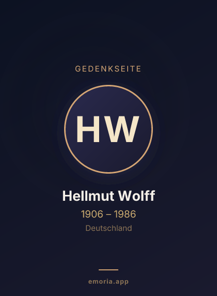 Gedenkportrait von Hellmut Wolff