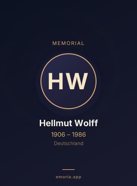 Memorial portrait of Hellmut Wolff
