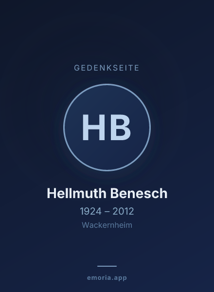 Gedenkportrait von Hellmuth Benesch