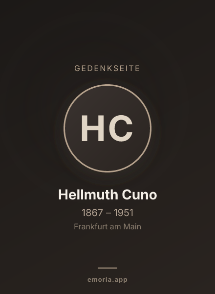 Gedenkportrait von Hellmuth Cuno