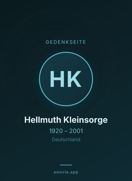 Gedenkportrait von Hellmuth Kleinsorge
