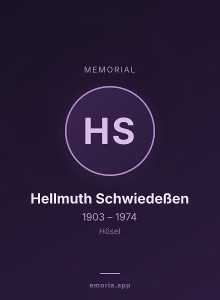 Memorial portrait of Hellmuth Schwiedeßen